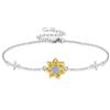CUPENDA Bracciale con girasole in argento Sterling con croce di girasole, per donne, Eine Grösse, Argento sterling, Nessuna pietra preziosa