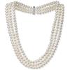 Treasure Bay Elegante e classica collana di perle d'acqua dolce a tre file per Donna, 7 mm, (bianco)