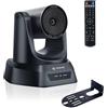 TONGVEO Telecamera da conferenza PTZ 4K con tracciamento automatico AI, zoom ottico 3x, grandangolo, 1080P/30fps (HDMI/USB 3.0), ideale per chiesa, riunioni, apprendimento online (zoom, YouTube, OBS).