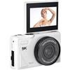 BMKGODN fotocamera, Videocamera digitale for vlogging da 5K, 75 MP for YouTube con schermo 3 pollici orientabile a 180°, zoom 18X, batterie 1150 mAh(White)