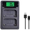 CQJFCYBRA Batteria For Fotocamera NP-FM500H NP FM500H + Caricatore Doppio USB LCD Con Porta Di Tipo C, Compatibile Con Sony.Per A200 A200K A200W A300 A350 A450 A580(Charger)