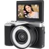 BMKGODN fotocamera, Vlog Cam WiFi con zoom ottico 18X, schermo da 3 pollici orientabile a 190 gradi e doppio obiettivo anteriore posteriore(Black)