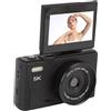 BMKGODN fotocamera, Videocamera digitale for vlogging da 5K, 75 MP for YouTube con schermo 3 pollici orientabile a 180°, zoom 18X, batterie 1150 mAh(Black)