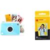 Kodak Printomatic+ Fotocamera digitale a stampa istantanea (blu) e carta fotografica Kodak Premium ZINK 5,1 x 7,6 cm, confezione da 50