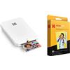 KODAK Stampante fotografica mobile istantanea Step Slim + Kodak Carta fotografica Zink Premium 2x3 pollici (50 fogli) compatibile con fotocamere