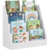 SONGMICS Libreria per Bambini, Libreria Montessoriana a 4 Ripiani, Scaffale per Libri Illustrati, Cameretta, Angolo Lettura, 30 x 60 x 60 cm, Bianco Nuvola GKR074WZ01