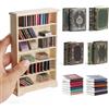 Odoria Casa delle Bambole Libro Scaffale: 73 Pezzi 1/12 Scala Miniatura Libreria con Quaderno Carta per Biblioteca Ufficio Scuola Vintage Vittoriano - Mini Mobili Legno Antico Retrò