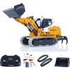 wheelfun 1:50 RC Sollevamento Elettrico Caricatore Tracked LR636 2.4G Veicolo Da Costruzione Metallo Secchio Track Ripper Modello RTR Suono Luce Batteria Hobby Grade Modello per Adulto Hobby (Giallo)