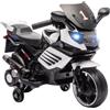 AIYAPLAY Moto Elettrica per Bambini 6V con Rotelle di Supporto Rimovibili, Moto Giocattolo per Bimbi da 18-36 Mesi con Fari e Musiche Integrate, Bianco