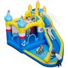 COSTWAY Castello Gonfiabile per Bambini, Casa Gonfiabile con Piscina Splash, Cannone d'Acqua, Area di Rimbalzo, Scivolo Lungo, Parete d'Arrampicata, per Bambini 3-12 Anni (Senza Soffiatore)