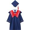 Generico Toga Bambino Set Toga E Tocco per Bambini 2-14 Anni Costume da Laureato con Stola Cappello E Nappina 2026 Abito Diploma per Asilo Scuola Materna Primaria Kit Completo Graduazione