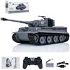 wheelfun Taigen 1/24 RC Battle Tank Tiger I RC Serbatoi Militari Modello Mid-Term Infrared Combat Chassis Recoil LED Flash Grigio RC Trasporto Militare Camion Veicolo corazzato Hobby Collezione Regalo