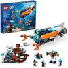 LEGO City Deep-Sea Explorer Submarine 60379 Building Toy Set, Ocean Submarine Playset with Shipwreck Setting, 6 Minifigures and 3 Shark Figures for Imaginative Play, A Gift Idea for Ages 7+