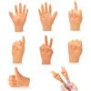CLDURHGE 6 marionette da dito in miniatura, realistiche mini mani in silicone per gatti, divertimento e burattini, educativi, per Halloween, accessori per puntelli per le mani, mini scherzo per feste in