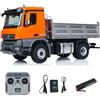 Wheelfun Kabolite scala 1/14, camion ribaltabile 4x4 vite plastica 5701 arancione Dotato di motore, ESC, servocomandi, luci, suoni, radiocomando, batteria e caricabatterie