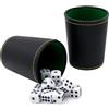 Guzeelu Bicchiere per Dadi in Pelle Sintetica, Set da 2 Silenzioso con Feltro, 12 Dadi Inclusi, Accessorio per Giochi da Tavolo e Partite