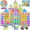 COOLJOYA Mattoncini magnetici, 136 pezzi, gioco magnetico STEM, mattoncini magnetici, giocattolo Montessori a partire dai 3 anni, magneti per bambini dai 3 4 5 6 7 anni, regalo di Pasqua per bambini