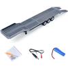 Wheelfun 73,5 cm Rimorchio semirimorchio pianale in plastica 1502 per trattore con telecomando 1/18 Huina 1501 con supporti elettronici e coda a sbalzo compatibile con trattore TH25071 770S per età 14