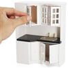 Odoria Casa delle Bambole Armadio da Cucina: 1/12 Scala Miniatura Bancone Lavello per Ristorante Moderno Bianco - Mini Piano di Lavoro Mobile Cucinare Legno