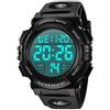 L LAVAREDO A ALPS Orologi, Orologio Digitale da Uomo, Cronografo Sportivo Impermeabile da Esterno 50M per Uomo con Retroilluminazione a LED e Verde Allarme