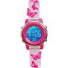 Preschool Collection Orologio digitale per bambini con illuminazione - Monster Trucks, Dinosauri, squalo, unicorno, farfalla, ragno, per ragazze, ragazzi, bambini, scuola, bianco, Bambini Digital