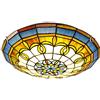 WDBZTJ Plafoniere stile Tiffany, lampada da soffitto vintage in vetro colorato, lampadine E27 retro tondo a soffitto a sospensione per apparecchi di illuminazione per soggiorno camera da letto,H,40cm