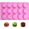duoyif Stampo in silicone a cilindro piccolo, 15 fori, diametro 3,9 cm, altezza 2 cm, forma rotonda, senza BPA, professionale in silicone per cioccolato, cioccolatini, cubetti di ghiaccio, dessert