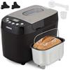 Arebos Macchina per il pane 1500 g | con 15 programmi | 2 ganci per impastare | timer | display LCD | 3 livelli di doratura e dimensioni del pane | 850 W | Nero