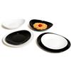 RagStore Servizio piatti da tavola in arcopal 18 pezzi Luce Ombra bianco nero - vetro opale temperato, set moderno resistente per 6 persone, lavabile lavastoviglie e microonde