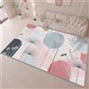 Generic Tappeto grande lavabile per camera da letto Geometria Moderna Dente Di Leone Motivo - Pelo corto e morbido - Antiscivolo - Per soggiorno camera da letto sala da pranzo - Rosa, 60 x 110 cm