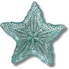 H&H Piatto Stella Seashell In Vetro Turchese Cm 17