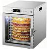 TYVANDE Essiccatore Alimentare professionale Acciaio Inox, 800W, 10 rotante vassoi, Display LED, Grande Capacità, Timer 24H, Temperatura Regolabile 30℃ - 90℃, per Carne, Frutta, Verdure(10tray)