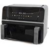 EMPOTEC Friggitrice Aria Calda Doppio Scomparto Removibile 2 Cestelli Estraibili Antiaderenti da 5/10 litri 80-200° Display Touch Colorato 2 Programmi Cottura Funzioni Timer e Sync Finish ABS e Acciaio 1700W