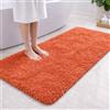 PUFFMAT Tappeto da bagno antiscivolo, super assorbente, in microfibra, morbido, soffice, lavabile in lavatrice, per bagno, WC, doccia, 120 x 60 cm, colore: mandarino