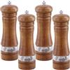 HONYUET Set di 4 macinini per sale e pepe in legno, ricaricabili, con finestra trasparente e rotore regolabile, 15,2 cm