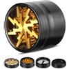 Soulpala Grinder,Spezie Macina 63 mm Spezie Grinder in 4 Pezzi Tritino in Metallo, Versatile Portatile Macinaspezie Macinapepe per Spezie Essiccate,