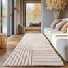 SIMPEX, Tappeto Boho Scandinavo Monocromatico Crema 80x150 cm, Tappeto Decorativo Morbido e Facile da Pulire, Lavabile, Effetto 3D, Per Soggiorno e Camera da Letto