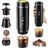 SKJJM Macchina Caffe Portatile, 3 In 1 Macchina da Caffè Espresso Elettrica Portatile, 5 Minuti Auto-Riscaldamento, con USB-C, Compatibile con Caffè Macinato e Capsule, per Campeggio, Ufficio, Auto