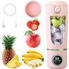 Calenxy Frullatore portatile, 700 ml, mini mixer con 12 lame, in acciaio inox, portatile, ricaricabile, con coperchio da viaggio, senza BPA, per frullati, viaggi, ufficio, sport, rosa