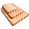 Wooden World - Set di 3 taglieri spessi in legno di faggio oliato, blocchi da taglio 30x20x4 cm, 40x30x4 cm, 50x35x4 cm, con scanalature laterali per presa e bordi arrotondati