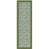 GBiancheria Tappeto Passatoia Malesia Verde by Suardi in Ciniglia Fondo Antiscivolo, Lavabile in Lavatrice, Design Foglie Tropicali Made in Italy (55x240 cm)