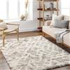 Livabliss Tappeto Shaggy Sarajevo Ampio Tappeto Salotto Moderno, Sala da Pranzo, Morbido Tappeti Shaggy per Camera da Letto, Motivo Astratto Peloso, leggera da Pulire, 160x220cm Beige e Bianco