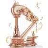 ROKR Arpa magica puzzle 3D in legno, carillon meccanico, kit vintage musicale in legno, per adulti, decorazione per la casa, regalo per modellisti e appassionati d'arte (AMK71)