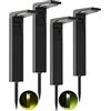 OUSFOT Luci Solari da Esterno IP65 Faretti Solari per Esterni 32 LED con 2 Modalità di Temperatura di Colore a Terra per Percorso Vialetto da Giardino-4PCS