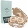 MATASSE Silk your life MATASSE Maschera per dormire in seta di gelso 100% 22 Momme Grado 6A - Maschera per gli occhi 3D sagomata per dormire, copriocchi profondi 14 mm, benda oscurante totale (Nero)