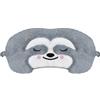 FUNAUPGO Mascherina per dormire con bradipo simpatico, divertente mascherina per dormire, in morbido peluche, da viaggio, per bambini, adulti, ragazze, ragazzi, donne, uomini (bradipo, grigio)