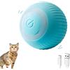NXPUXP Gatto Palla Automatica,Gatti in Casa Intelligente Rotolante Automatica,Giocattolo per Gatti con Luci a LED,Palla ricaricabile tramite USB(Blu)