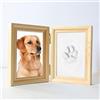 LEcylankEr Set di Impronta Zampa Cane Gatto, Kit Impronta Cane in Legno Stampa in Gesso 3D, Cornice per Foto e Set di Impronte Digitali, Decorazione da Parete (Legno)