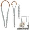 Lufdegim 3 cinghie regolabili per toelettatura cani e animali domestici, in nylon, con anelli a D, per tagliare i capelli e fare il bagno (grigio)