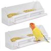 Pawfly ‌Pawfly 2 Pezzi Mangiatoia Gabbia Appesa Plastica con Ganci, Dispenser Acqua con Trespoli, Bevitore e Ciotola Cibo per Parrocchetto Calopsite Canarino